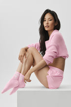Unisex Half-Crew Throwback Sock - Pink Marshmallow/White