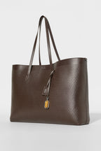 ALO Leather Mesh Tranquility Tote - Espresso Leather Mesh