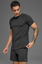ALO Vapor Crewneck Short Sleeve - Anthracite