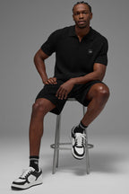 Sports Club Sweater Knit Polo - Black