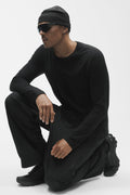 ALO Vapor Crewneck Long Sleeve - Black