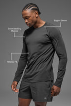 ALO Vapor Crewneck Long Sleeve - Anthracite