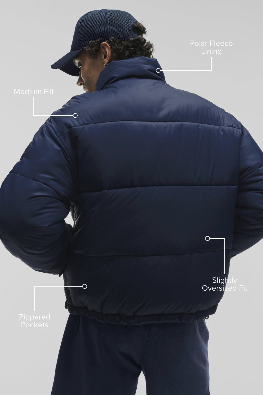 Cold Front Puffer Jacket - Navy