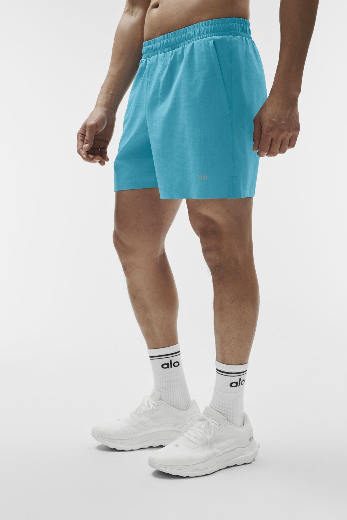 5 Traction Running Short - Blue Breeze