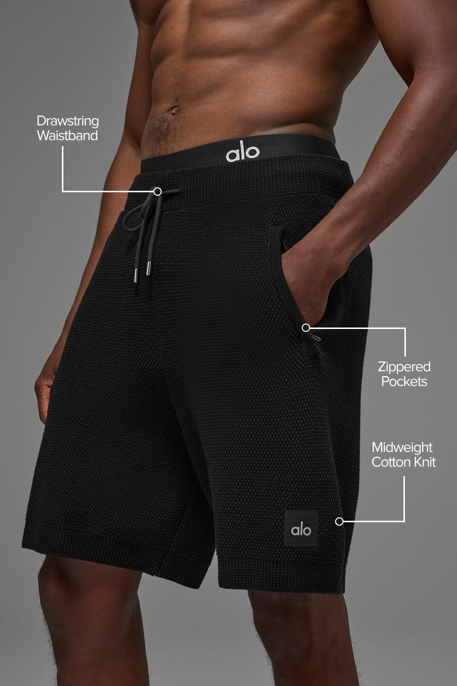 7 Sports Club Sweater Knit Short - Black