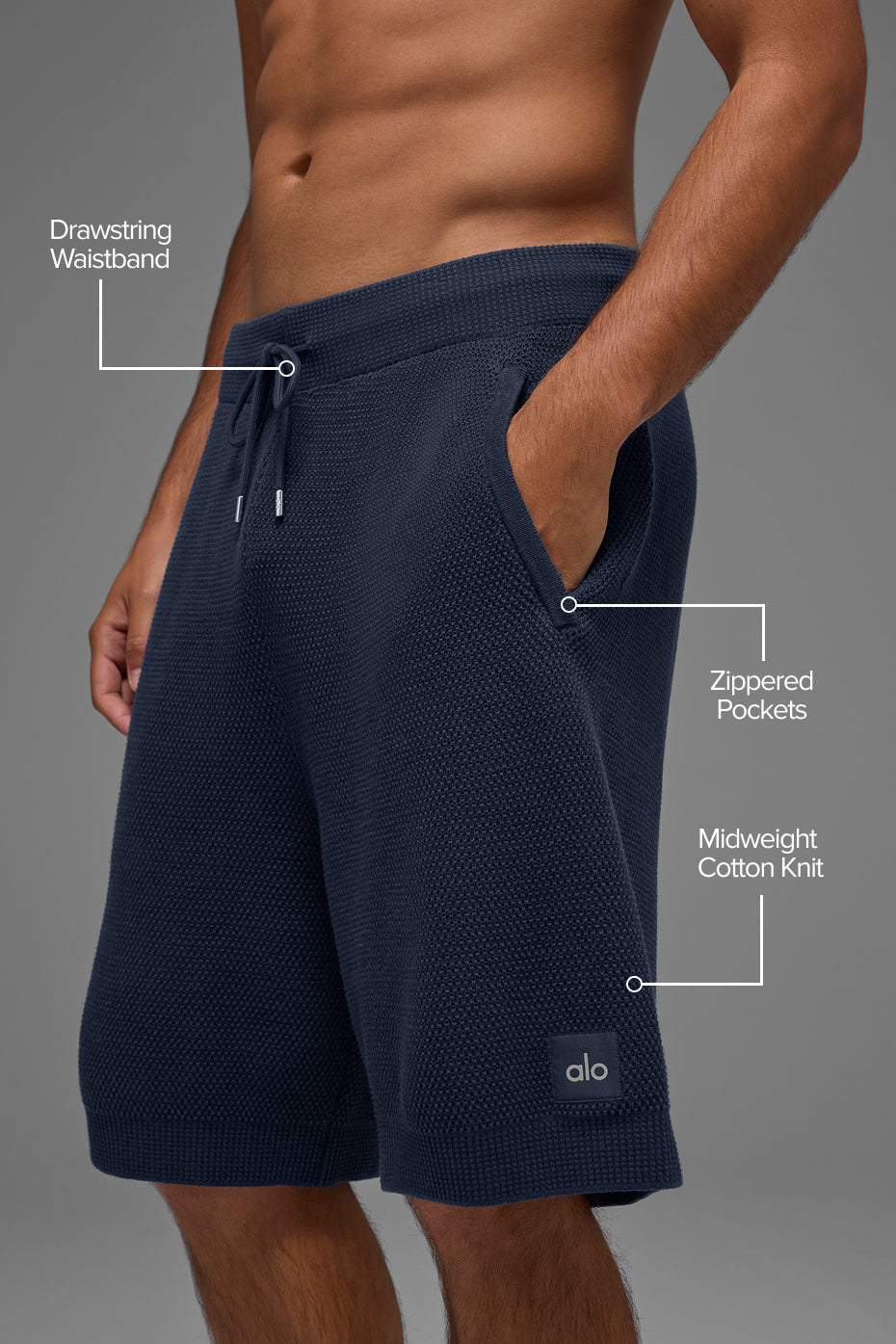 7 Sports Club Sweater Knit Short - Navy