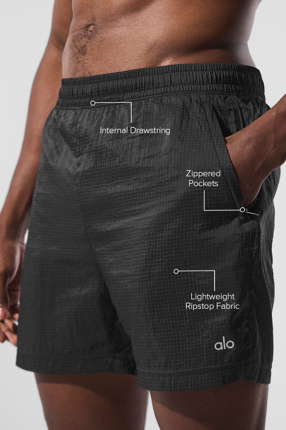 5 Game Time Ripstop 2-In-1 Short - Black/Black