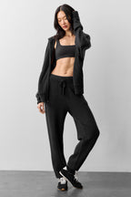 Wool Cashmere New Class Full Zip Hoodie - Black