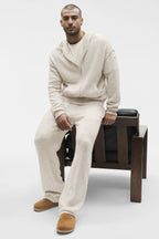 Wool Cashmere New Class Full Zip Hoodie - Oatmeal Heather