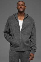 Wool Cashmere New Class Full Zip Hoodie - Platinum Grey