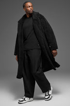 Oversized Sherpa Trench - Black