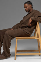 Pinstripe Straight Leg Sweatpant - Espresso Pinstripe