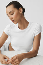 Alosoft Crop Finesse Short Sleeve - White
