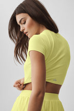 Alosoft Crop Finesse Short Sleeve - Sunshine