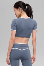 Airbrush Race Pace Short Sleeve - Bluestone/White
