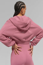 Sweet Escape Zip Up Hoodie - Pink Wild Rose