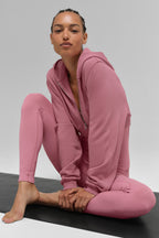 Sweet Escape Zip Up Hoodie - Pink Wild Rose