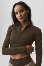 ALO Softsculpt Precision 1/4 Zip Long Sleeve - Espresso