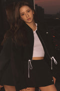Cropped Fan Favorite Full Zip Jacket - Black