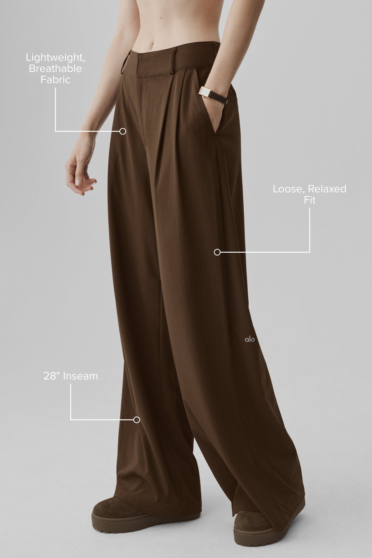High-Waist Dreamscape Trouser (Short) - Espresso
