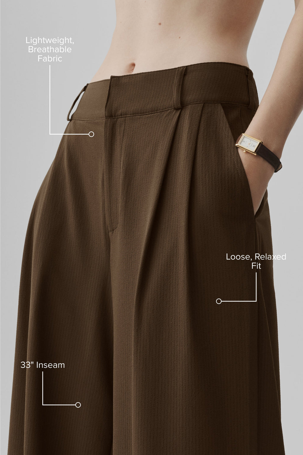 High-Waist Dreamscape Trouser (Long) - Espresso