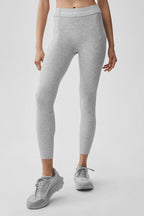 Alosoft High-Waist 7/8 Relay Legging - Athletic Heather Grey/White