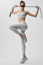 Alosoft High-Waist 7/8 Relay Legging - Athletic Heather Grey/White