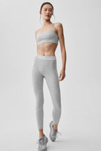 Alosoft High-Waist 7/8 Relay Legging - Athletic Heather Grey/White