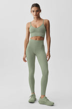 Seamless Modal Ribbed High-Waist 7/8 Legging - Dune Grass