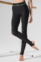 Airlift Mesh High-Waist Darling Stirrup Legging - Black