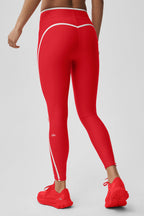 Airlift High Waist Charger 7/8 Legging - Bright Red/White