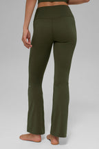 ALO Softsculpt High-Waist Bootcut Legging (Short) - Green Olive
