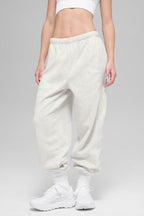 Polar Fleece High-Waist Retreat Jogger - White Heather Grey