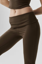 ALO Softsculpt Foldover Flare Legging (Regular) - Espresso