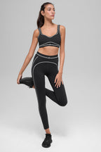 Airbrush High-Waist 7/8 Heart Throb Legging - Black/White