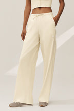 Linen Blend Riviera Wide Leg Pant - Sandy Beige