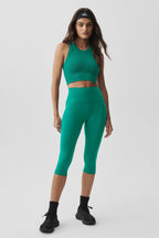 16 High-Waist Airbrush Capri - Emerald Isle