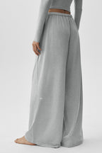 Alosoft Mid-Rise Finesse Wide Leg Sweatpant - Vintage Athletic Heather
