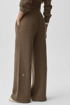 Cashmere Wool Low-Rise Harmony Trouser (Regular) - Java Brown Heather