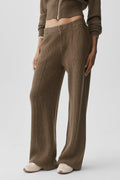 Cashmere Wool Low-Rise Harmony Trouser (Regular) - Java Brown Heather