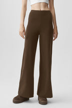 Airbrush High-Waist Wide Leg Pant (Long) - Espresso