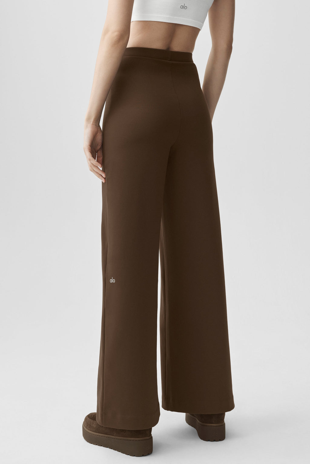 Airbrush High-Waist Wide Leg Pant (Regular) - Espresso