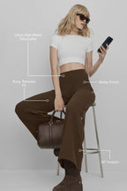 Airbrush High-Waist Wide Leg Pant (Long) - Espresso