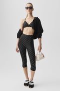 Airlift Polka Dot High-Waist Iconic 90's Capri - Black/White