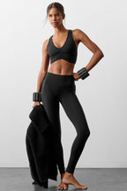 High-Waist Airbrush Legging - Black
