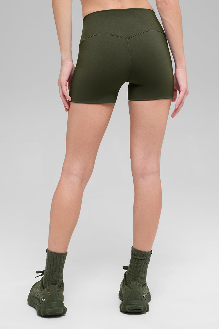 3 ALO Softsculpt High-Waist Precision Short - Green Olive
