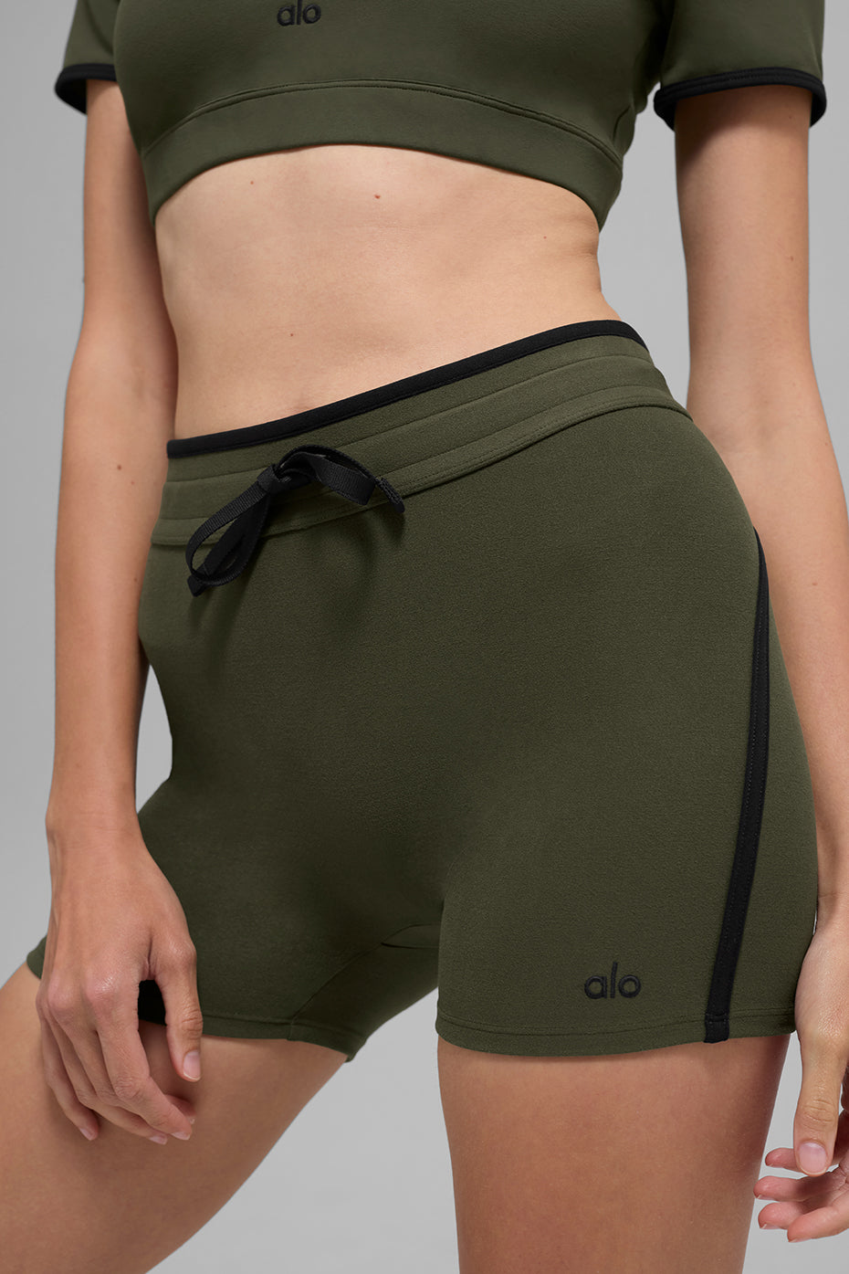 4 Airbrush High-Waist Race Pace Short - Green Olive/Black