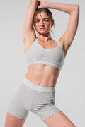 4 Alosoft High-Waist Heart Throb Short - Athletic Heather Grey/White