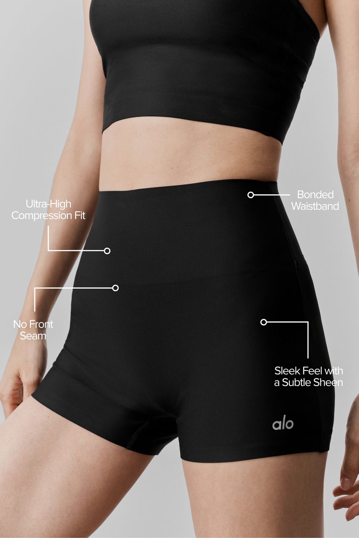 3 Airlift High-Waist Sleek Short - Black
