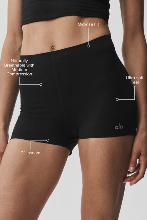 2 ALO Softsculpt Mid-Rise Short - Black
